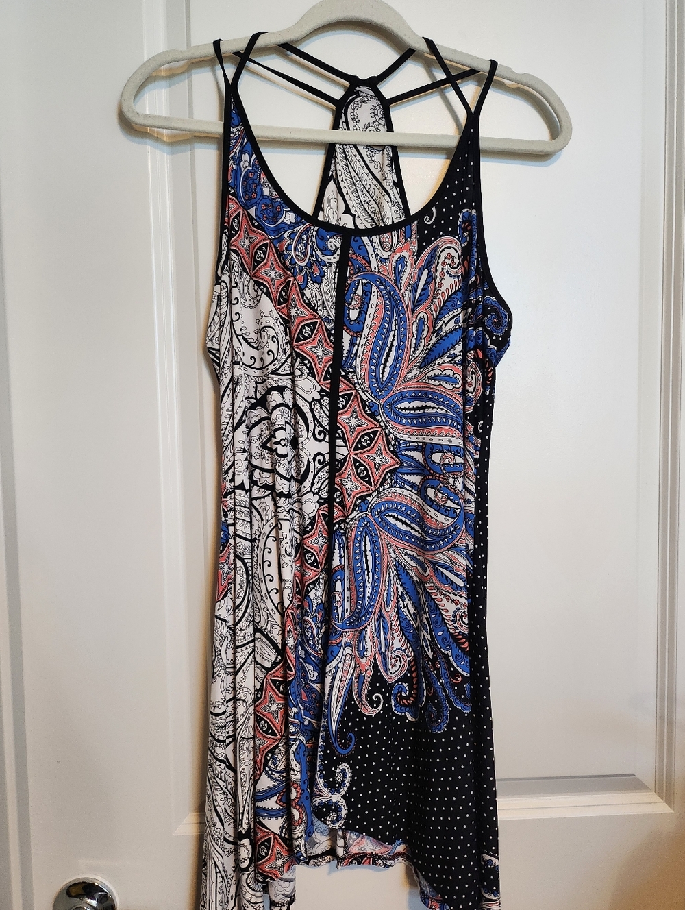 In Bloom Paisley Mini Dress in Blue, Black, White and Pink